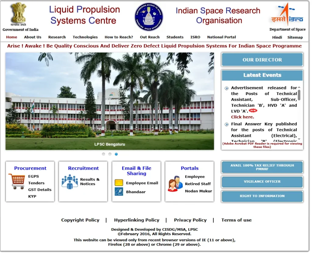 ISRO LPSC Recruitment 2025